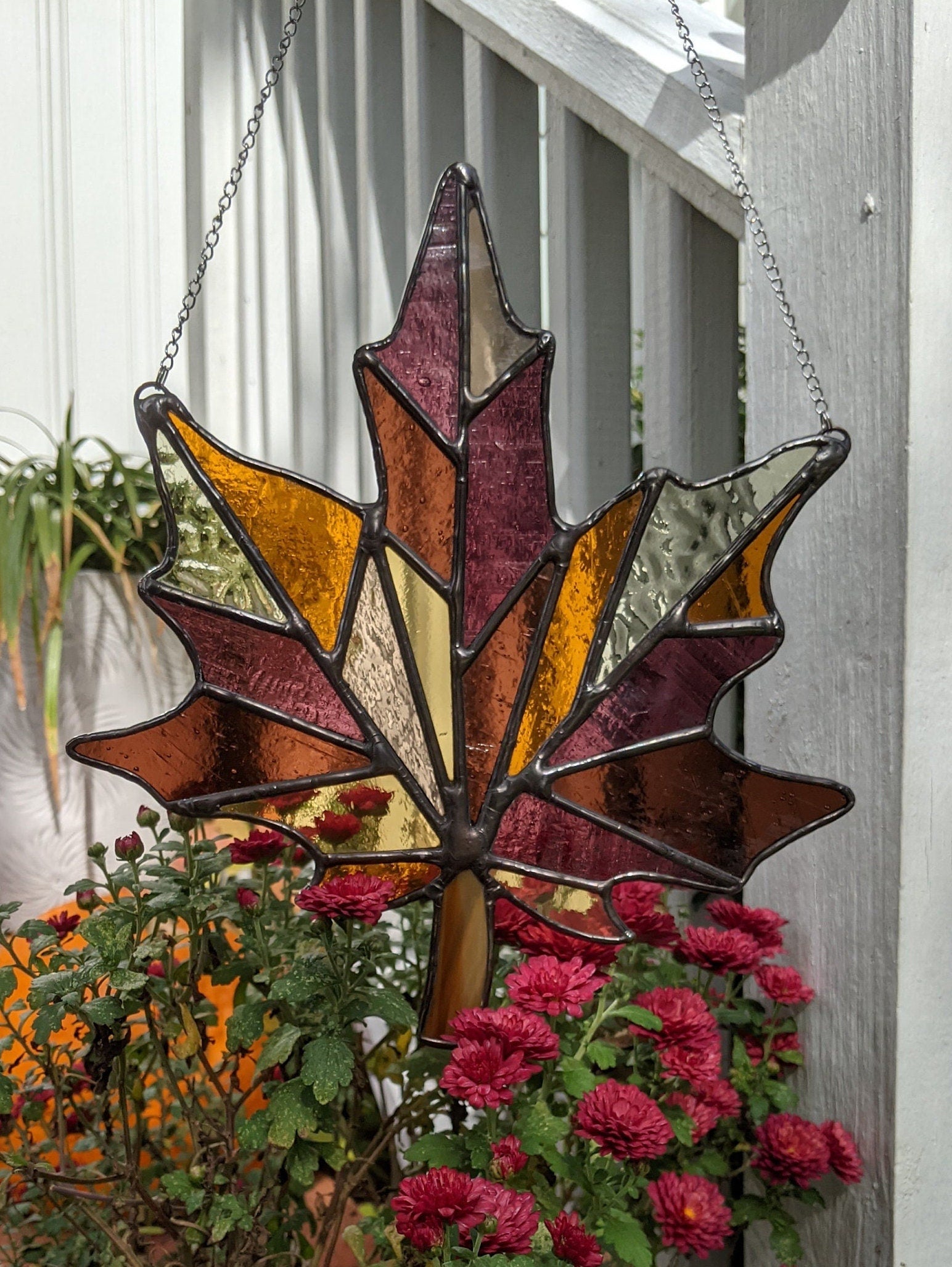 Autumn store Maple Branch Trio- Stained Glass